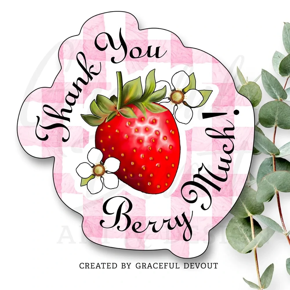Thank You Berry Much! 2" (inches) Stickers - Picture 1 of 2